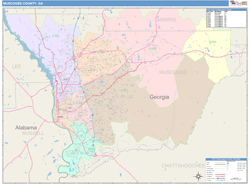 Muscogee County, GA Wall Map