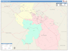 Oconee County, GA Wall Map