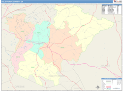 Oglethorpe County, GA Wall Map