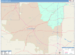 Peach County, GA Wall Map