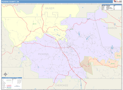 Pickens County, GA Wall Map