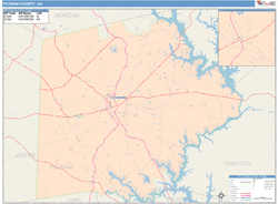 Putnam County, GA Wall Map