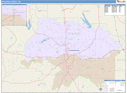 Spalding County, GA Wall Map