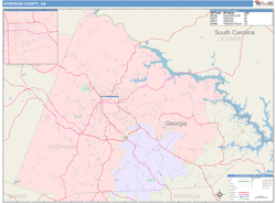 Stephens County, GA Wall Map