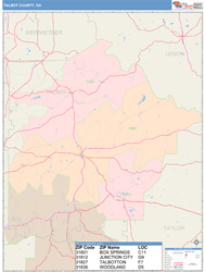 Talbot County, GA Wall Map