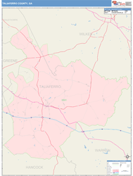 Taliaferro County, GA Wall Map
