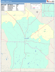 Terrell County, GA Wall Map