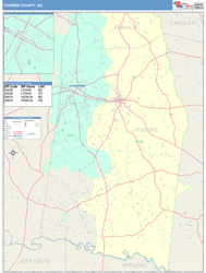 Toombs County, GA Wall Map