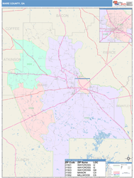 Ware County, GA Wall Map