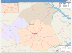Wilkes County, GA Wall Map