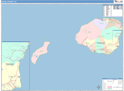 Kauai County, HI Wall Map