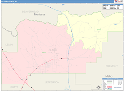 Clark County, ID Wall Map