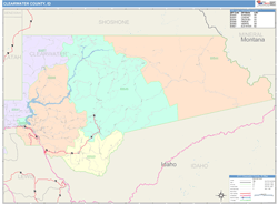 Clearwater County, ID Wall Map