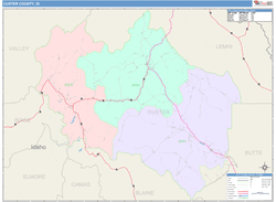 Custer County, ID Wall Map