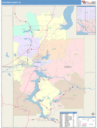 Kootenai County, ID Wall Map