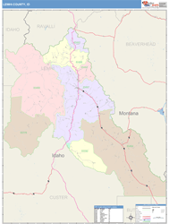 Lemhi County, ID Wall Map