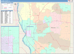 Adams County, IL Wall Map