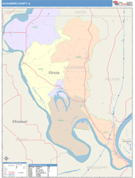 Alexander County, IL Wall Map
