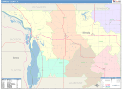 Carroll County, IL Wall Map