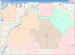 Cass County, IL Wall Map