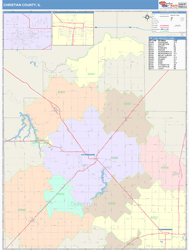 Christian County, IL Wall Map