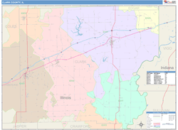 Clark County, IL Wall Map