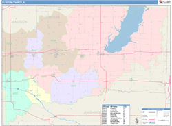 Clinton County, IL Wall Map