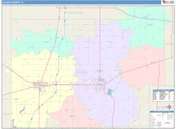 Coles County, IL Wall Map