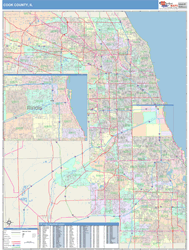 Cook County, IL Wall Map