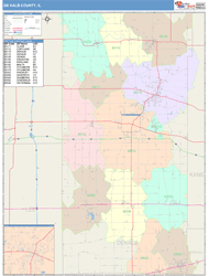 DeKalb County, IL Wall Map