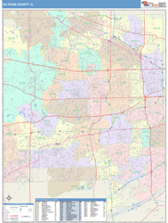 DuPage County, IL Wall Map
