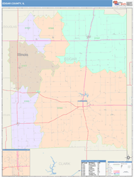 Edgar County, IL Wall Map