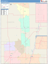 Ford County, IL Wall Map