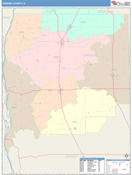 Greene County, IL Wall Map