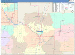 Kankakee County, IL Wall Map