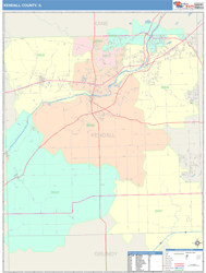 Kendall County, IL Wall Map