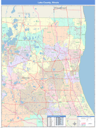 Lake County, IL Wall Map