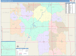 Livingston County, IL Wall Map