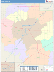 Logan County, IL Wall Map