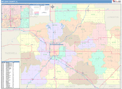 McLean County, IL Wall Map