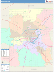 Macon County, IL Wall Map