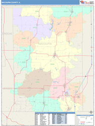 Macoupin County, IL Wall Map