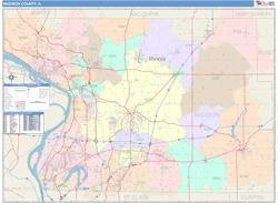 Madison County, IL Wall Map