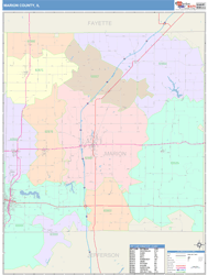 Marion County, IL Wall Map