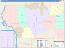 Mercer County, IL Wall Map