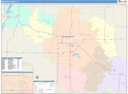 Morgan County, IL Wall Map