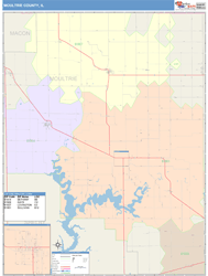 Moultrie County, IL Wall Map