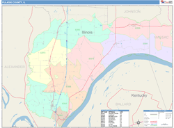 Pulaski County, IL Wall Map