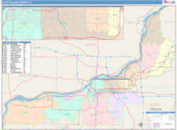 Rock Island County, IL Wall Map