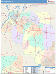 St. Clair County, IL Wall Map